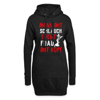 Shisha Geschenk für Wasserpfeife Shishabar Pfeife - Hoodie-Kleid - Schwarz - Vorne