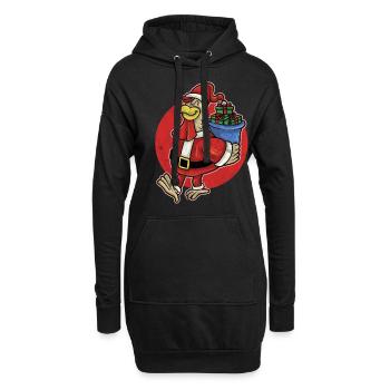 Noël Ugly Noël Volaille De Noël Poulet - Sweat-shirt à capuche long Femme - noir - Devant