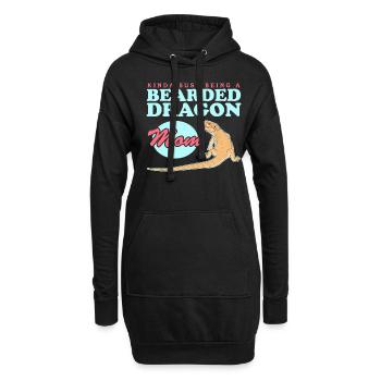 Maman Dragon Barbu | Cadeau reptiles dragons barbus - Sweat-shirt à capuche long Femme - noir - Devant
