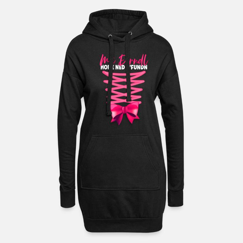Mei Dirndl Hob I Ned Gfundn - Hoodie-Kleid - Schwarz