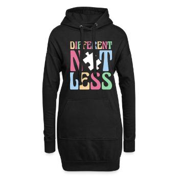 Chemise différente pas moins autiste - Sweat-shirt à capuche long Femme - noir - Devant