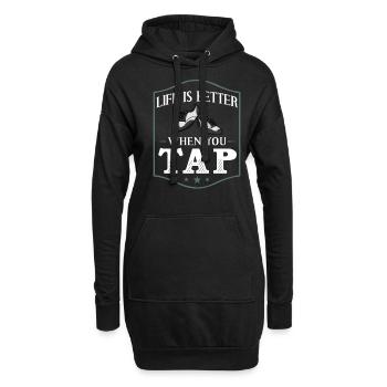 Stepptanz Anfänger Schuhe Musik lernen Tänzer - Hoodie-Kleid - Schwarz - Vorne
