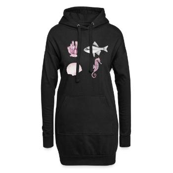 Crustacean Core Crustacean Shirt Cadeau - Sweat-shirt à capuche long Femme - noir - Devant