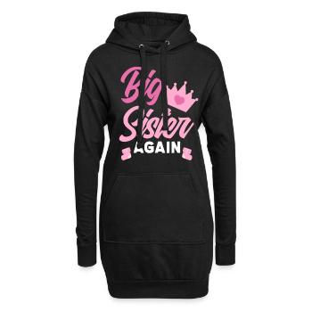 Encore une fois annonce de grossesse de sœur - Sweat-shirt à capuche long Femme - noir - Devant