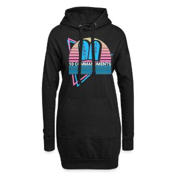 10 Gebote Christliches Christentum Retro - Hoodie-Kleid - Schwarz - Vorne