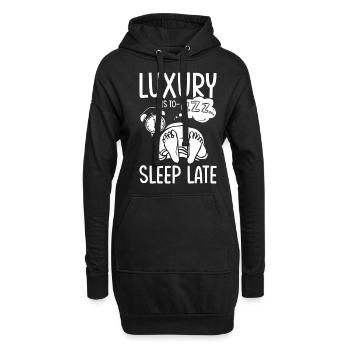 Late risers Long sleep Luxury is Long sleep - Hoodie Dress - black - Front