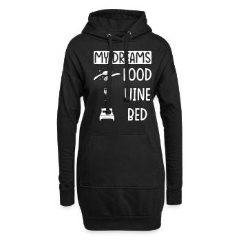 Nourriture Vin Sommeil - Sweat-shirt à capuche long Femme - noir - Devant