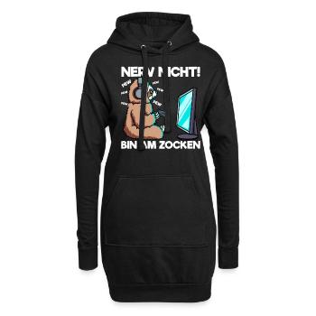 Nerv nicht bin am Zocken Gaming Faultier - Hoodie-Kleid - Schwarz - Vorne