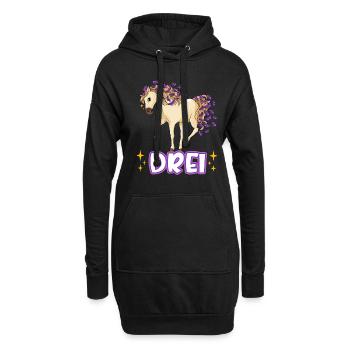 3. Geburtstag Pferde Mädchen Geburtstagsshirt 3 Ja - Hoodie-Kleid - Schwarz - Vorne