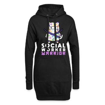 Mois du travail social à l’école Chat - Sweat-shirt à capuche long Femme - noir - Devant