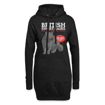 British Shorthair | Cadeau British Shorthair - Sweat-shirt à capuche long Femme - noir - Devant
