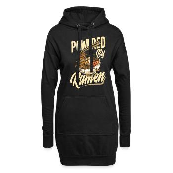Powered By Ramen Lustiges Ramen Geschenk - Hoodie-Kleid - Schwarz - Vorne