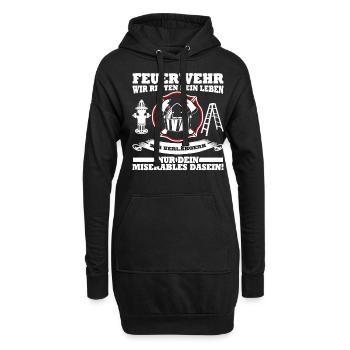 Jugendfeuerwehr Witz Feuerwehr - Hoodie-Kleid - Schwarz - Vorne