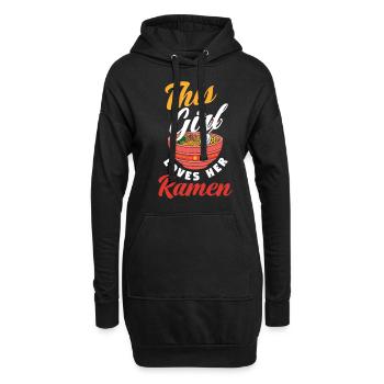 Dieses Mädchen Liebt Ihr Ramen - Hoodie-Kleid - Schwarz - Vorne
