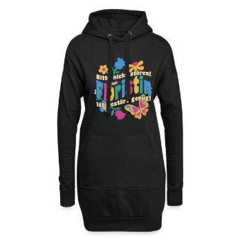 Floristin - Bitte nicht stören! Lustiger Spruch - Hoodie-Kleid - Schwarz - Vorne