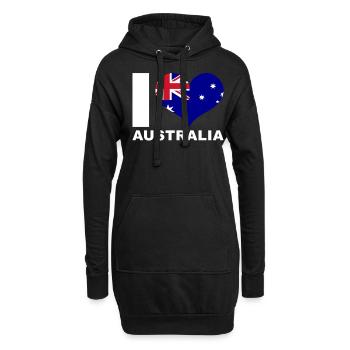 Ich liebe Australien Herz Flagge Australien - Hoodie-Kleid - Schwarz - Vorne