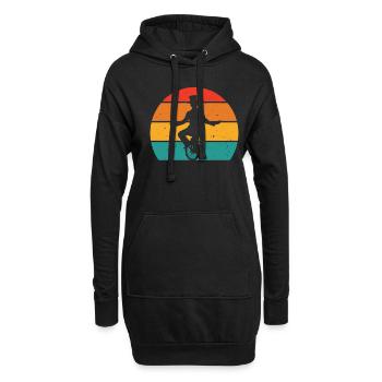Vintage Einrad Fahrer - Hoodie-Kleid - Schwarz - Vorne
