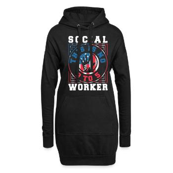 School Social Work Month Hands - Hoodie Dress - black - Front