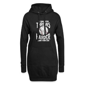 Softball Tochter - Hoodie-Kleid - Schwarz - Vorne