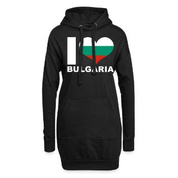 J’aime la Bulgarie drapeau du cœur Bulgarie - Sweat-shirt à capuche long Femme - noir - Devant
