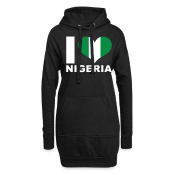 J’aime le drapeau du cœur du Nigeria - Sweat-shirt à capuche long Femme - noir - Devant