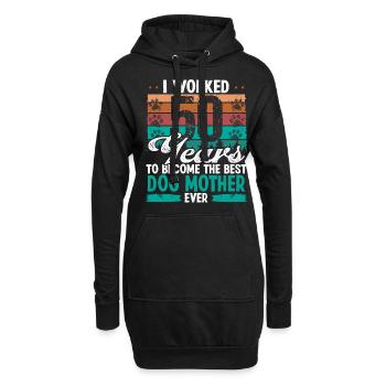 50 Year Old Best Dog Mother 50 Birthday Dog Mom - Hoodie-Kleid - Schwarz - Vorne