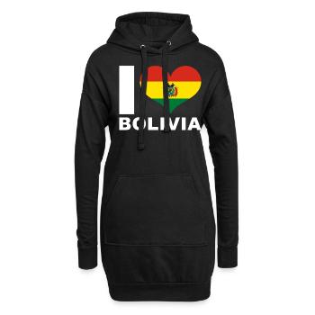 J’aime bolivie drapeau de cœur Bolivie - Sweat-shirt à capuche long Femme - noir - Devant