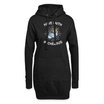 Jésus-Christ Fromage Église Christianisme Religion - Sweat-shirt à capuche long Femme - noir - Devant