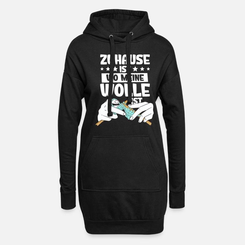 Häkeln - Hoodie-Kleid - Schwarz