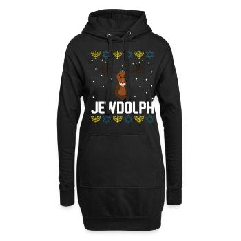 Hanukkah Jewish Ugly Christmas Menorah Cellphone - Hoodie-Kleid - Schwarz - Vorne