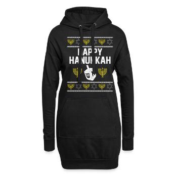 Hanukkah Jewish Ugly Christmas - Reindeer Jewdol - Hoodie-Kleid - Schwarz - Vorne