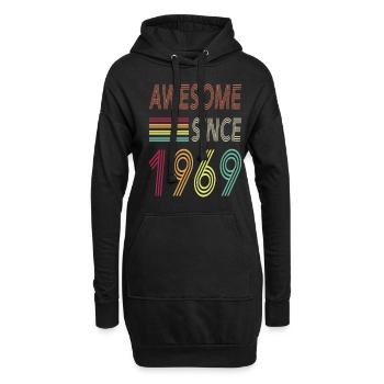 Génial depuis 1969 - Sweat-shirt à capuche long Femme - noir - Devant