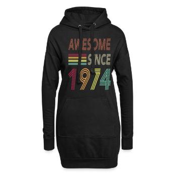 Awesome since 1974 - Hoodie-Kleid - Schwarz - Vorne
