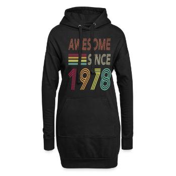 Awesome since 1978 - Hoodie-Kleid - Schwarz - Vorne