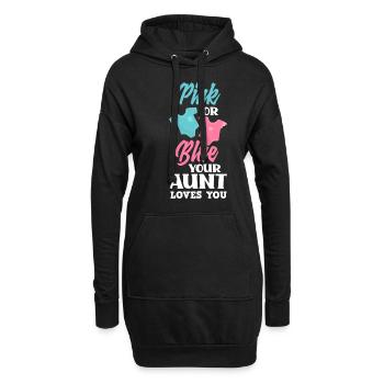 Le sexe rose ou bleu révèle la tante de la fête de bébé - Sweat-shirt à capuche long Femme - noir - Devant