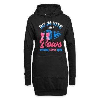 Le genre rose ou bleu révèle baby party papa - Sweat-shirt à capuche long Femme - noir - Devant