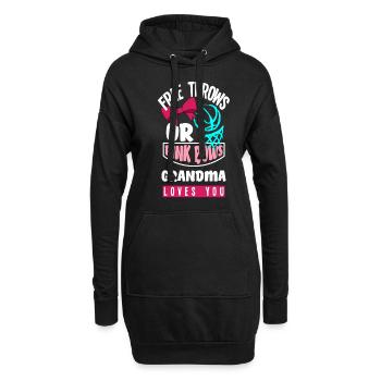 Pink Or Blue Gender Reveal Baby Party Oma - Hoodie-Kleid - Schwarz - Vorne