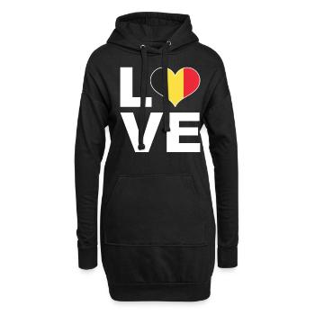 Ich liebe Belgien Herz Flagge Belgien - Hoodie-Kleid - Schwarz - Vorne