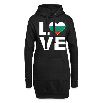 J’aime la Bulgarie drapeau du cœur Bulgarie - Sweat-shirt à capuche long Femme - noir - Devant