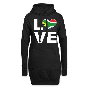 J’aime l’Afrique du Sud drapeau du cœur Afrique du Sud - Sweat-shirt à capuche long Femme - noir - Devant