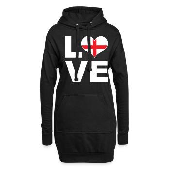 J’aime l’Angleterre drapeau du cœur Angleterre - Sweat-shirt à capuche long Femme - noir - Devant