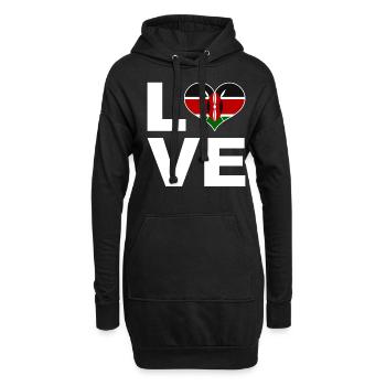 J’adore le drapeau du cœur du Kenya - Sweat-shirt à capuche long Femme - noir - Devant