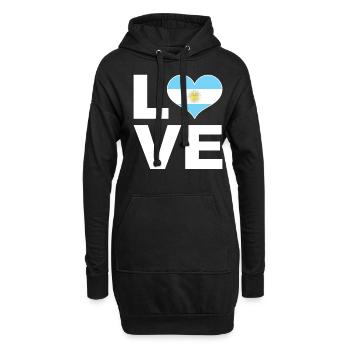 J’aime l’Argentine drapeau du cœur Argentine - Sweat-shirt à capuche long Femme - noir - Devant