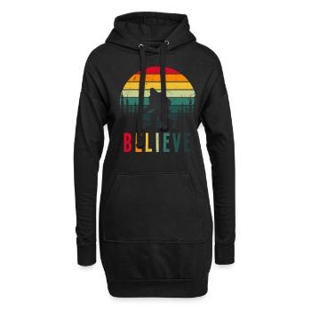Retro Glaube Bigfoot - Hoodie-Kleid - Schwarz - Vorne