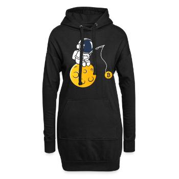 Bitcoin Lune - Sweat-shirt à capuche long Femme - noir - Devant