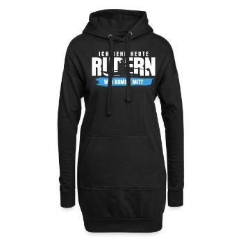 Rudern Kanu Kajak Ruderer Rudersport - Hoodie-Kleid - Schwarz - Vorne