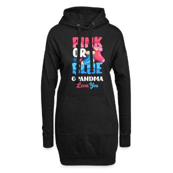 Pink Or Blue Gender Reveal Baby Party Oma - Hoodie-Kleid - Schwarz - Vorne