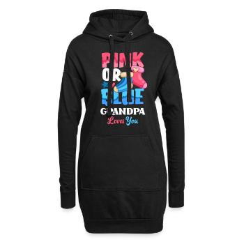 Pink Or Blue Gender Reveal Baby Party Opa - Hoodie-Kleid - Schwarz - Vorne