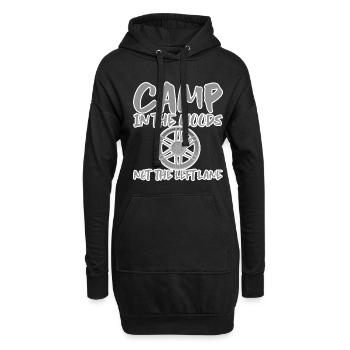 Camp In The Woods, Not The Left Lane - Hoodie-Kleid - Schwarz - Vorne