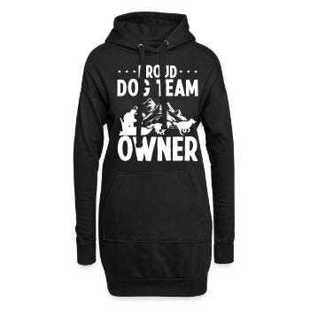 Alaska Dog Team Propriétaire Husky Traîneau traîneau Course de chiens - Sweat-shirt à capuche long Femme - noir - Devant